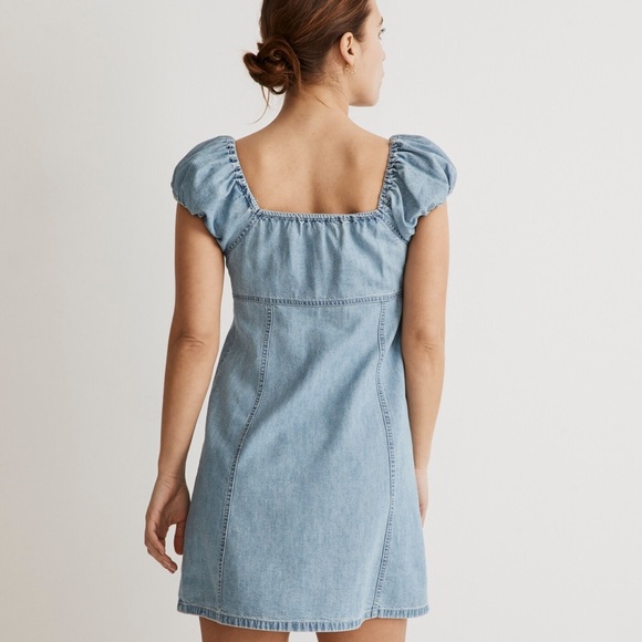 Madewell/ Denim Margie Mini Dress in Bevy Wash size 12 - Picture 3 of 9